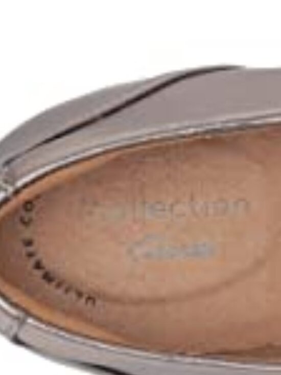 NWB CLARKS Sara Clover METALLIC BALLET FLAT sz 9 - Picture 4 of 9